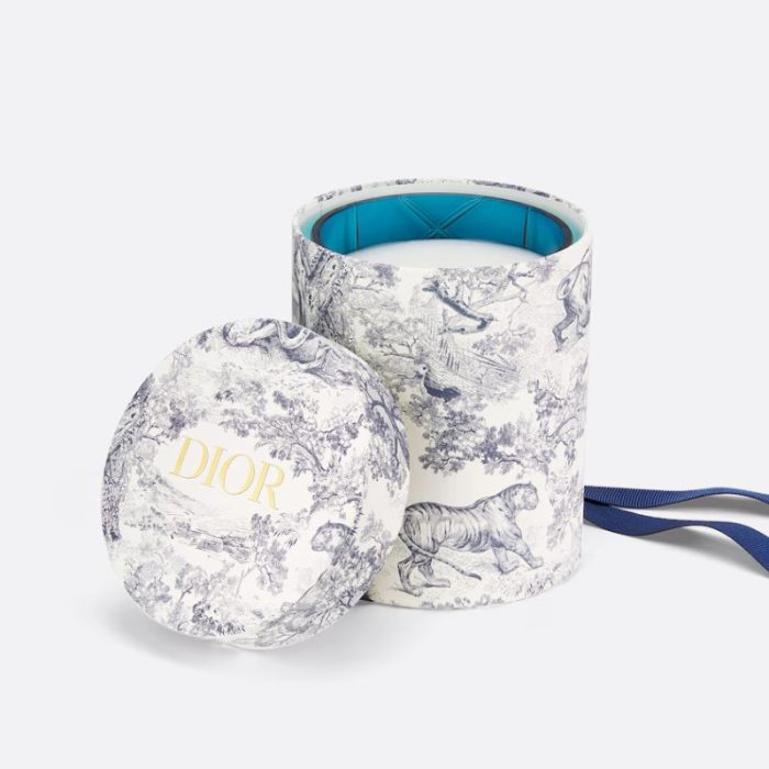 Christian Dior Bouquet Marin Scented Candle Blue Cannage Motif