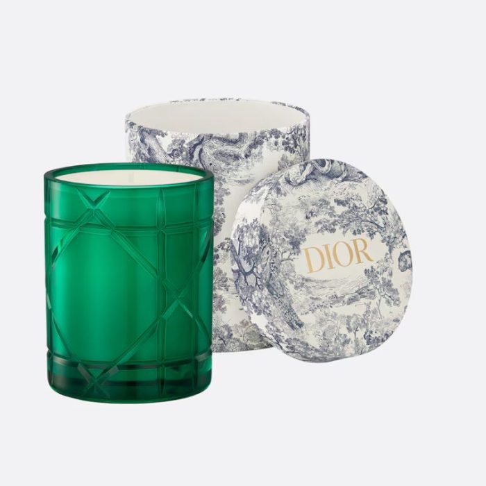 Christian Dior Clochette Printaniere Scented Candle Green Cannage Motif