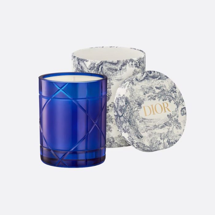 Christian Dior Feuille de Figuier Scented Candle Blue Cannage Motif