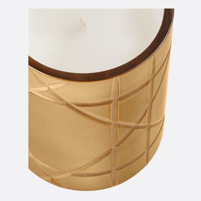 Christian Dior Secret Ambre d'Or Scented Candle Gold-Finish Cannage Motif