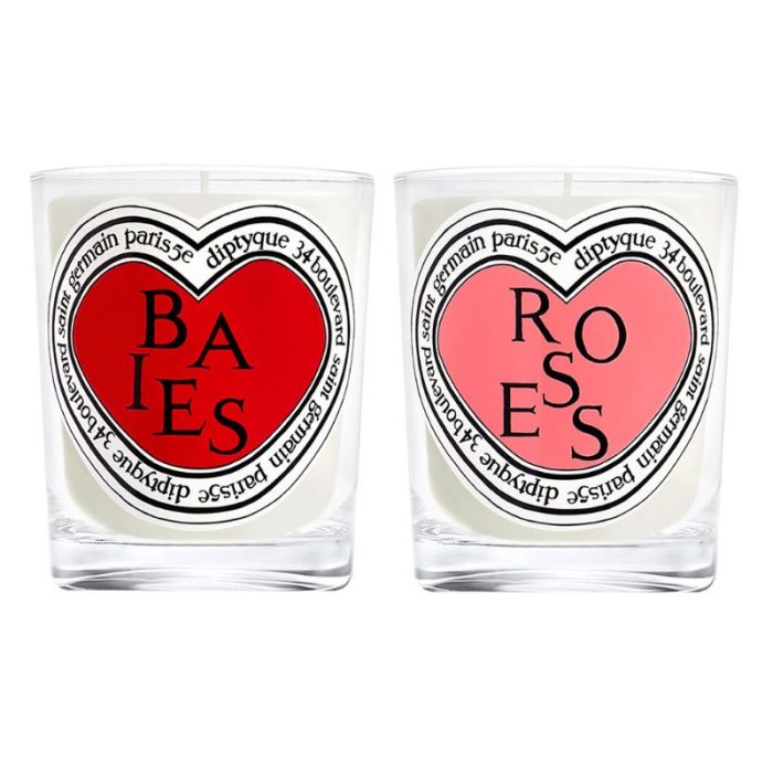 Diptyque Valentines Baies & Roses Duo Classic Candle